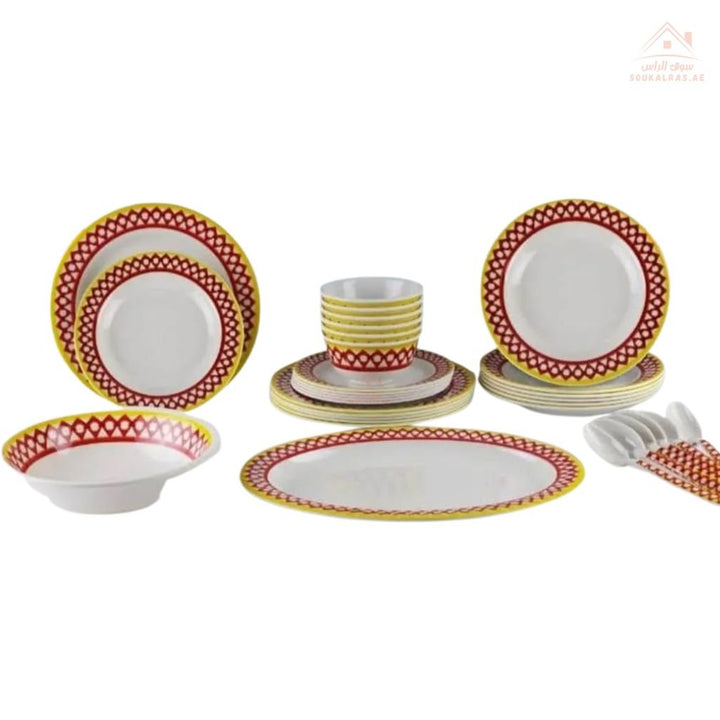 Legend 54 - Piece Melamine Dinner Set for 6 Guests | Durable & Stylish | Ideal for daily meals and festive occasions - Souk Al Ras