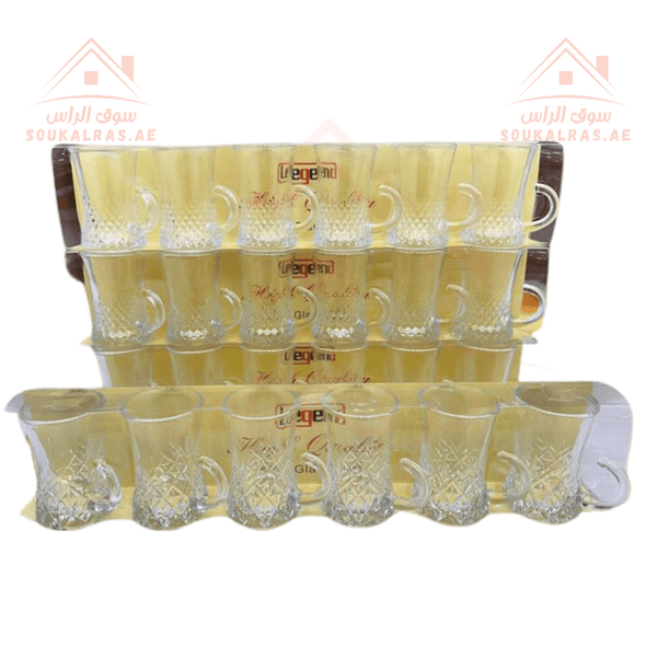 Legend 6 - Set Glass Tea Cups | Elegant Design | Premium Quality - Souk Al Ras