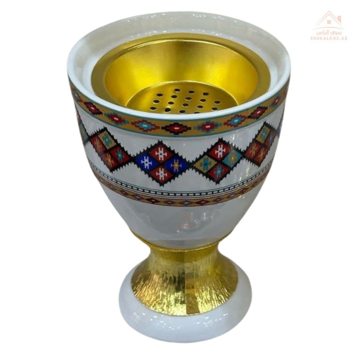 Legend Arabic Bukhoor Burner 14cm | Premium gold - tone interior bowl for safe incense burning | Traditional Design - Souk Al Ras