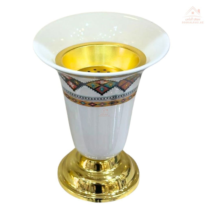 Legend Arabic Bukhoor Burner 16cm | Premium gold - tone interior bowl for safe incense burning | Traditional Design - Souk Al Ras