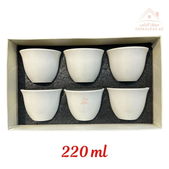 Legend Arabic Coffee Cups | Full White Porcelain Design | Premium Quality | Elegant Hospitality Style - Souk Al Ras