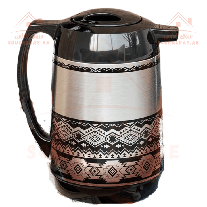 Legend Dallah 0.7L Keeps Heat for 12 Hours Stainless Steel & Pink Glass |3 - Year Warranty|ESMA Certified - Souk Al RasVaccum Flasks - Dallah