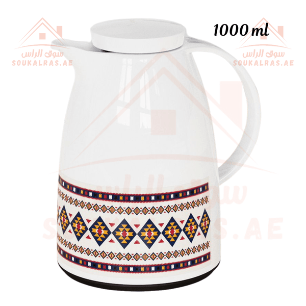 Legend Dallah 1000 ML |Arabic Elegance Design | 12 Hours Heat Retention | Pink Glass Interior | Emirates Quality Certified | 3 Years Warranty - Souk Al Ras