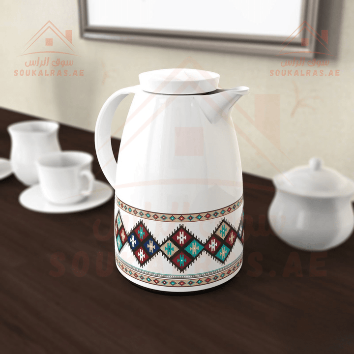 Legend Dallah 1000 ML | Heritage Design | 12 Hours Heat Retention | Pink Glass Interior | Emirates Quality Certified | 3 Years Warranty - Souk Al Ras