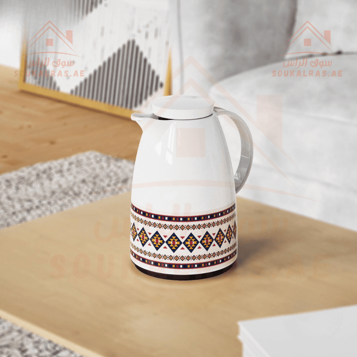 Legend Dallah 1500 ML |Arabic Elegance Design | 12 Hours Heat Retention | Pink Glass Interior | Emirates Quality Certified | 3 Years Warranty - Souk Al Ras