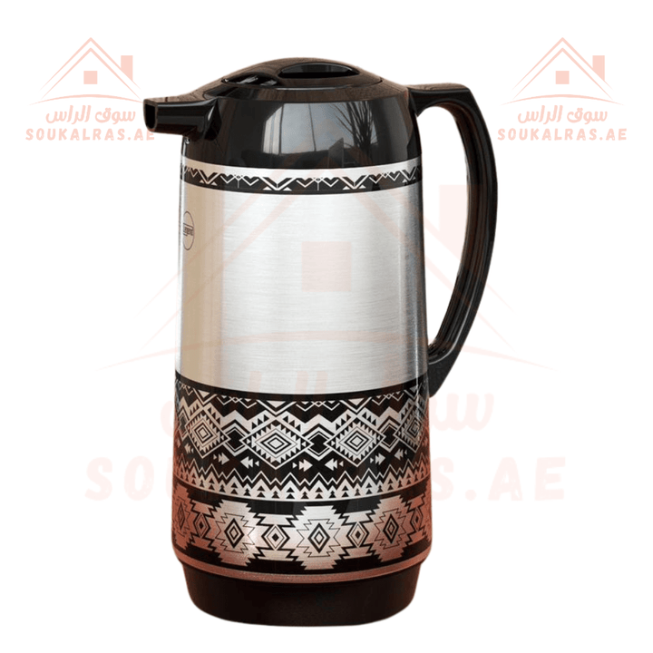 Legend Dallah 1L - Keeps Heat for 12 Hours | Stainless Steel & Pink Glass|3 - Year Warranty|ESMA Certified - Souk Al RasVaccum Flasks - Dallah