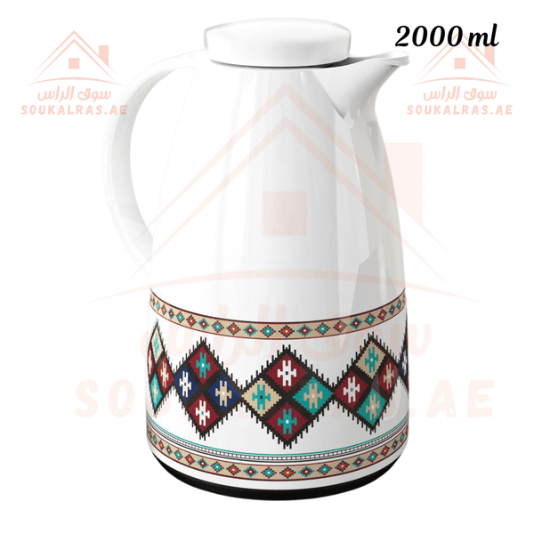 Legend Dallah 2000 ML | Heritage Design | 12 Hours Heat Retention | Pink Glass Interior | Emirates Quality Certified | 3 Years Warranty - Souk Al Ras