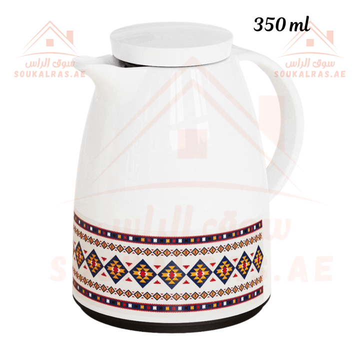 Legend Dallah 350 ML |Arabic Elegance Design | 12 Hours Heat Retention | Pink Glass Interior | Emirates Quality Certified | 3 Years Warranty - Souk Al Ras