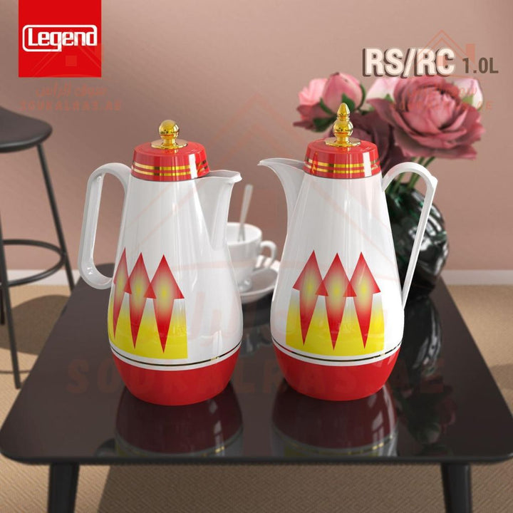 Legend Dallah Set of 2 | Premium 1L Arabic Coffee Pots | Keeps Heat for 12 Hours | ESMA Certified. - Souk Al Ras