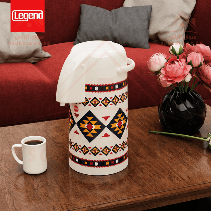 Legend Dallas Collection 3 Vacuum Flasks - Keeps Heat for 12 Hours | Stainless Steel & Pink glass |3 - Year Warranty|ESMA Certified - Souk Al RasVaccum Flasks - Dallah