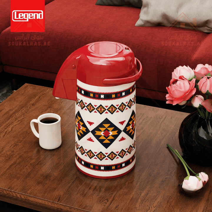 Legend Dallas Collection 3 Vacuum Flasks - Keeps Heat for 12 Hours | Stainless Steel & Pink glass |3 - Year Warranty|ESMA Certified - Souk Al RasVaccum Flasks - Dallah