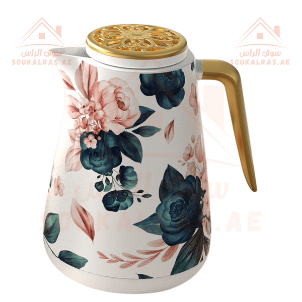 Legend Dallas Collection Set of 2 Vacuum Flasks | Keeps Heat for 12 Hours |3 - Year Warranty | ESMA Certified | Pink Glass 0.6L&1.0L - Souk Al RasVaccum Flasks - Dallah