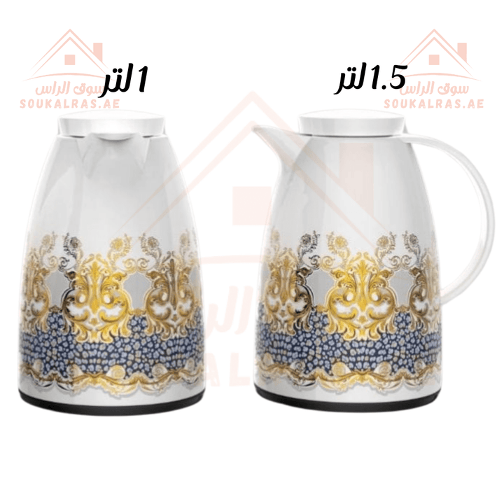 Legend Dallas Collection Set of 2 Vacuum Flasks | Keeps Heat for 12 Hours |3 - Year Warranty | ESMA Certified | Pink Glass 1L&1.5L - Souk Al Ras