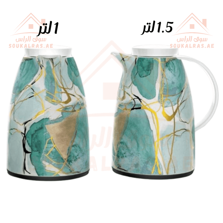 Legend Dallas Collection Set of 2 Vacuum Flasks | Keeps Heat for 12 Hours |3 - Year Warranty | ESMA Certified | Pink Glass 1L&1.5L - Souk Al Ras