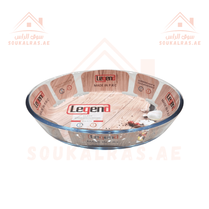 Legend Glass Baking Dish 1.6L | Durable Heat Resistant Baking Tray | Premium Round Oven Dish - Souk Al RasBakeware