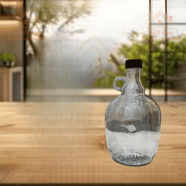 Legend Glass Bottle for Oil - 1.5L | Durable & Eco - Friendly | Easy Pour Design - Souk Al Ras