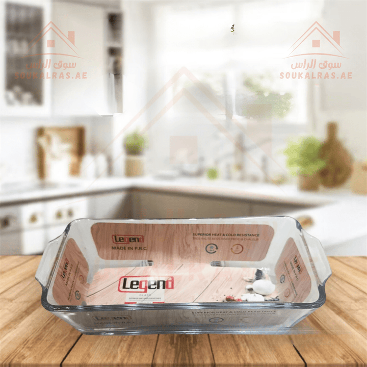 Legend Glass Rectangular & Baking Tray 0.8L | High - Quality, Heat Resistant Bakeware - Souk Al RasBakeware