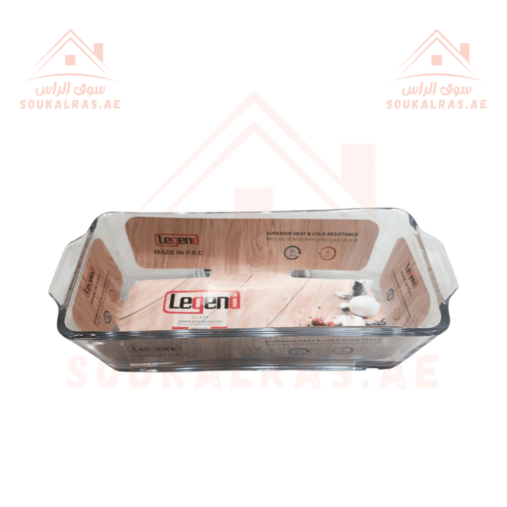 Legend Glass Rectangular & Baking Tray 0.8L | High - Quality, Heat Resistant Bakeware - Souk Al RasBakeware