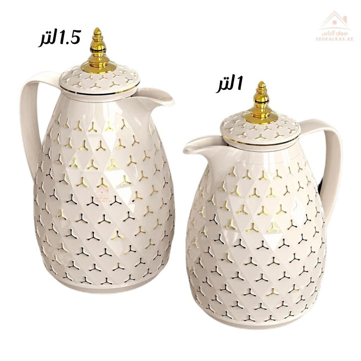 Legend RCB Dallah Set 1.0L & 1.5L with gold touches | ESMA Certified | Pink Glass | 1 - Year Warranty - Souk Al Ras