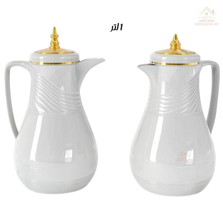Legend RF 2 - Piece Dallah Set | 1.0L + 1.0L | Elegant Swirl Design | Premium Vacuum Flask for Arabic Coffee & Tea - Souk Al Ras