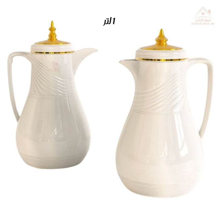 Legend RF 2 - Piece Dallah Set | 1.0L + 1.0L | Elegant Swirl Design | Premium Vacuum Flask for Arabic Coffee & Tea - Souk Al Ras