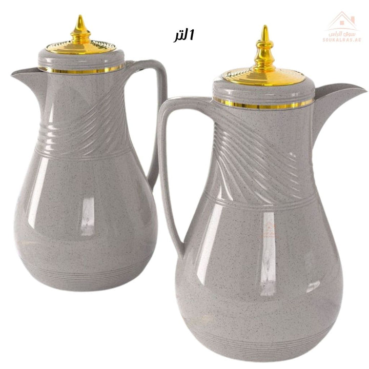 Legend RF 2 - Piece Dallah Set | 1.0L + 1.0L | Elegant Swirl Design | Premium Vacuum Flask for Arabic Coffee & Tea - Souk Al Ras