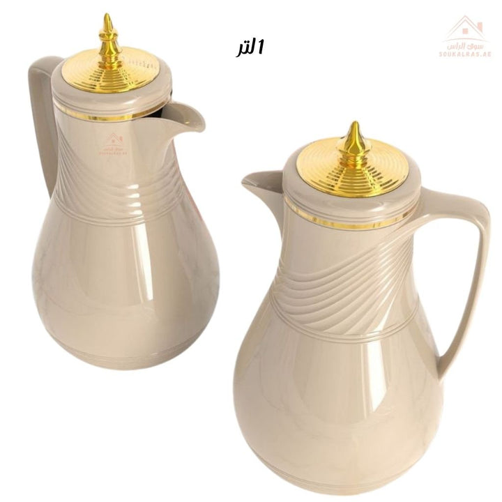 Legend RF 2 - Piece Dallah Set | 1.0L + 1.0L | Elegant Swirl Design | Premium Vacuum Flask for Arabic Coffee & Tea - Souk Al Ras
