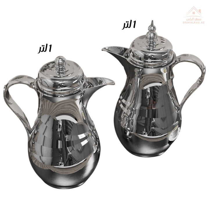Legend RX Arabic Coffee Dallah Set of 2 capacity 1.0L | ESMA Certified | Pink Glass | 1 - Year Warranty - Souk Al Ras