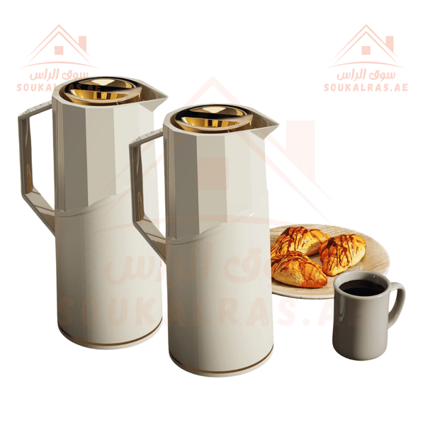 Legend Set of 2 Modern Premium Dallah Insulated Flasks | 1 Liter Each | 3 Years Warranty | Emirates Authority Standardization Certified - Souk Al Ras