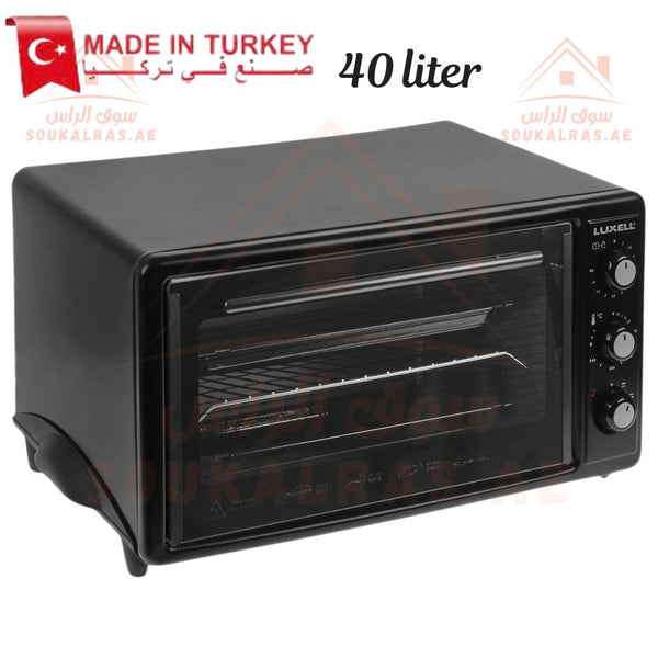 Luxell Oven 40L Black | Electric Baking & Grilling | Double Glass & adjustable timer and temperature controls| made in turkey|2 - Year Warranty|. - Souk Al Ras