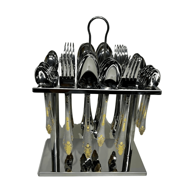 Luxurious 36 - Piece Silver Cutlery Set 3mm Thick - Souk Al RasCutlery & Flatware