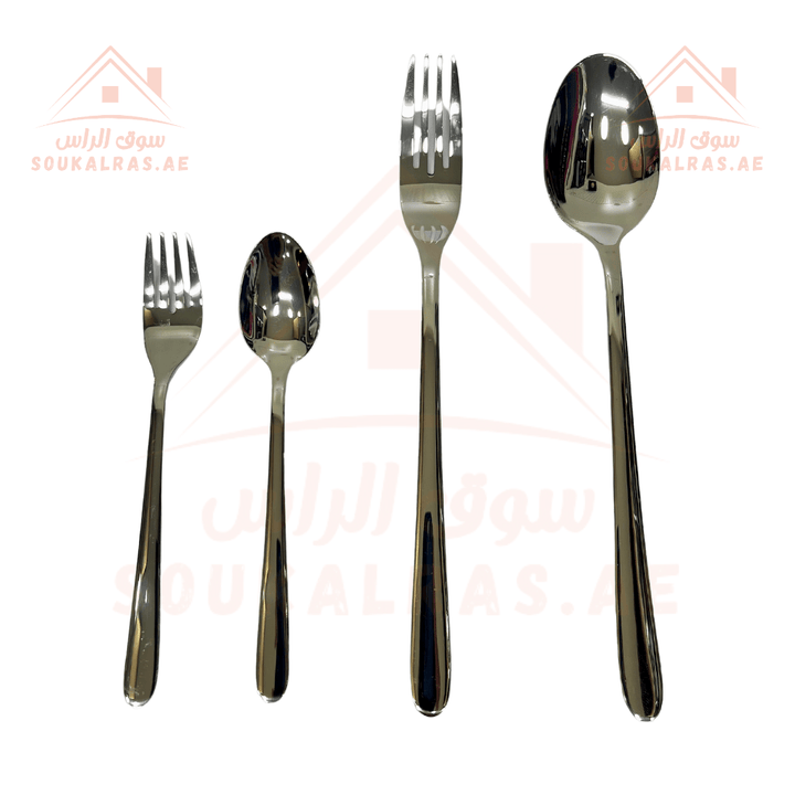 Luxurious 36 - Piece Silver Cutlery Set 3mm Thickness - Souk Al RasCutlery & Flatware