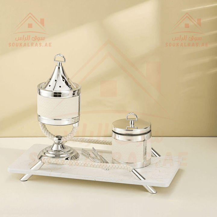 Luxurious Incense Burner Set | Wooden Base Design |Premium Quality - Souk Al Ras