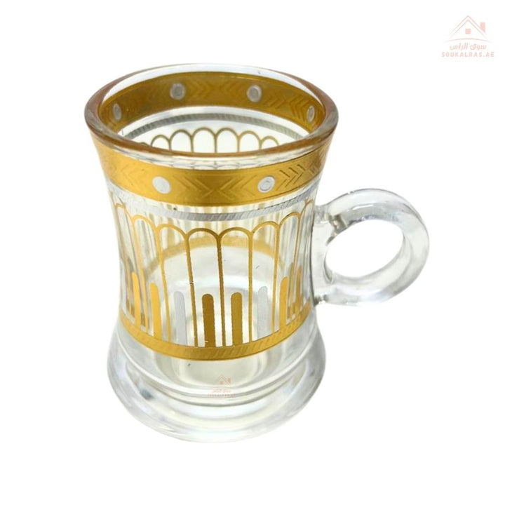 Luxury 12 - Piece Arabic Tea Glass Set with Gold Design | Elegant Istikanah Cups & Saucers - Souk Al Ras