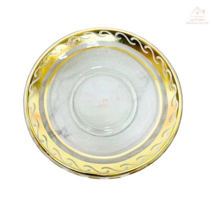Luxury 12 - Piece Arabic Tea Glass Set with Gold Design | Elegant Istikanah Cups & Saucers - Souk Al Ras