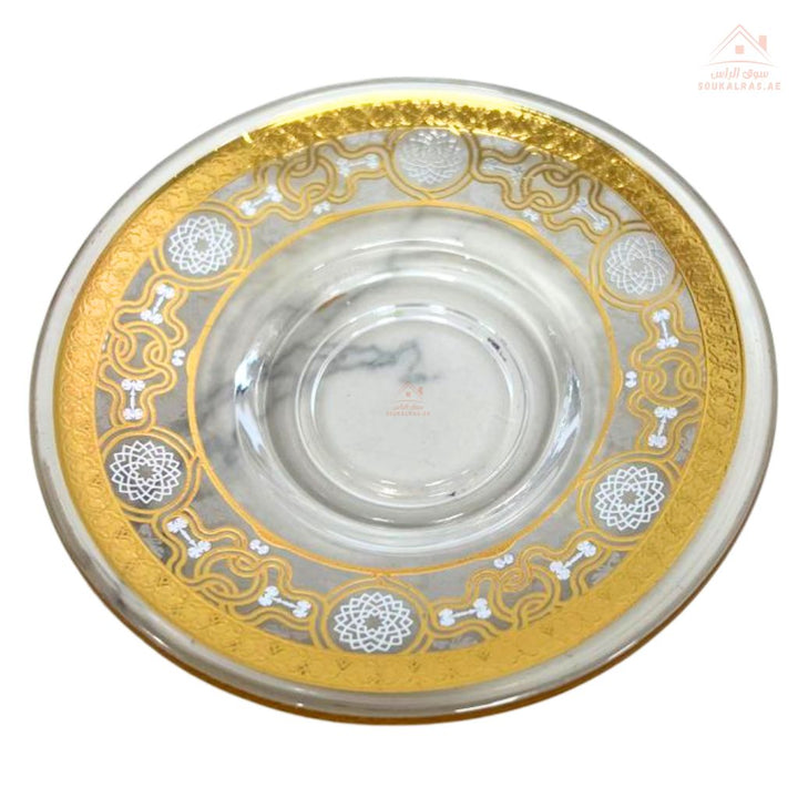 Luxury 12 - Piece Arabic Tea Glass Set with Gold Design | Elegant Istikanah Cups & Saucers - Souk Al Ras