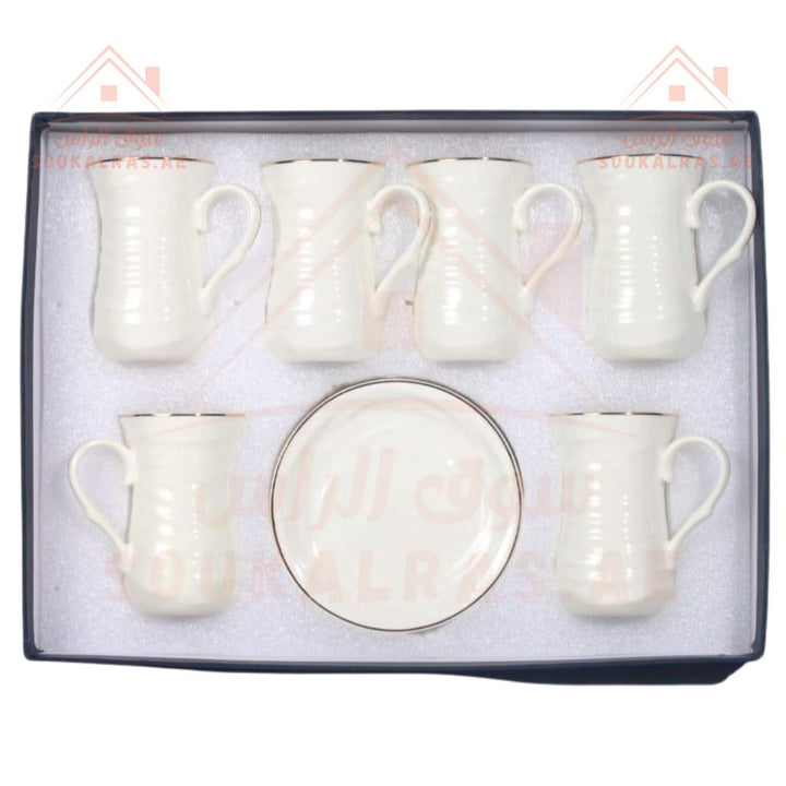 Luxury 12 - Piece Tea Cup & Saucer Set | Elegant Design | Perfect for Home & Gifting - Souk Al Ras