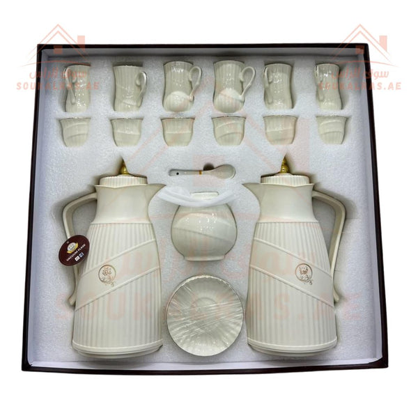 Luxury 28 - Piece Arabic Coffee & Tea Set | Elegant 2 - Piece Vacuum Flask Collection with Cups & Accessories - Souk Al Ras