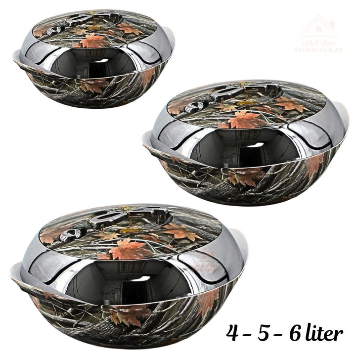 Luxury 3 - Piece Thermal Serving Bowl Set | 4L, 5L, 6L | Keeps Food Hot for Hours | Premium Insulated Casseroles - Souk Al Ras