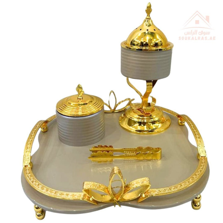 Luxury 8 - Piece Bakhoor Set Collection – Black, Grey, White, Wood & Champagne Gold Designs | Premium Incense Burner Sets - Souk Al Ras