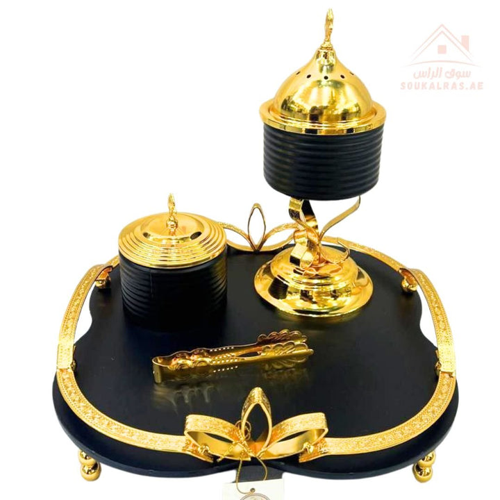 Luxury 8 - Piece Bakhoor Set Collection – Black, Grey, White, Wood & Champagne Gold Designs | Premium Incense Burner Sets - Souk Al Ras
