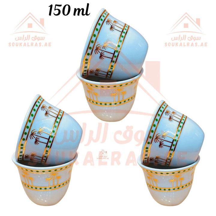 Luxury Arabic Coffee Cup Set| Elegant Gold Design | Premium Quality. - Souk Al Ras