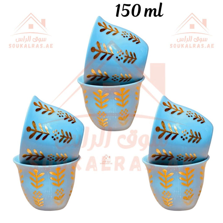 Luxury Arabic Coffee Cup Set | Elegant Gold Design | Premium Quality. - Souk Al Ras