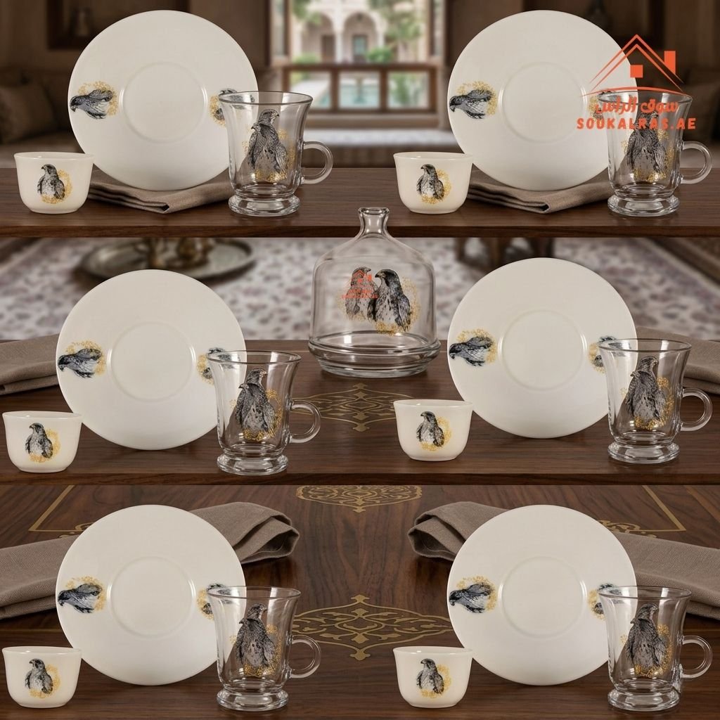 Luxury Arabic Coffee & Tea Set 6 Arabic coffee cups (Cawa cups), 6 gla ...