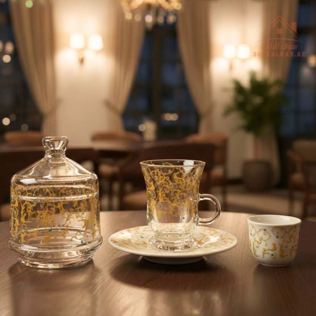 Luxury Arabic Tea and Coffee Set of 18 Pieces (6 Arabic Coffee Cups ...