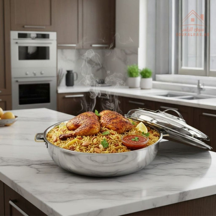 Luxury AYSAN Stainless Steel Insulated Hot Pot | Keeps Food Hot & Fresh for Hours | Elegant Silver - Gold Finish| Ideal for family meals, buffets, and gatherings | Made in India - Souk Al Ras