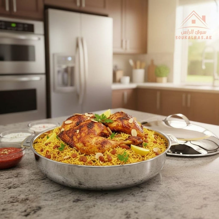 Luxury AZZA Stainless Steel Insulated Hot Pot | Keeps Food Hot & Fresh for Hours | Elegant Silver - Gold Finish| Ideal for family meals, buffets, and gatherings | Made in India - Souk Al Ras