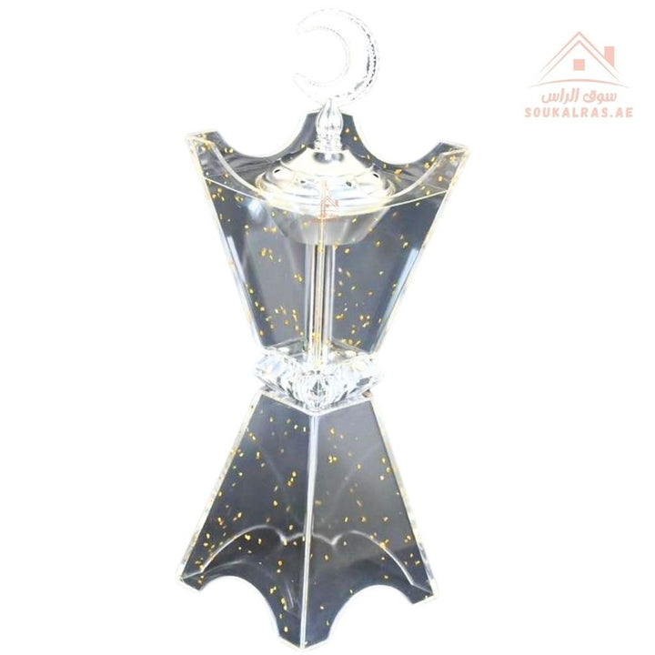 Luxury Crystal Bakhoor Burner | Gold & Silver | Crescent Moon Design | Elegant Oud & Incense Holder for Home & Majlis Décor - Souk Al Ras