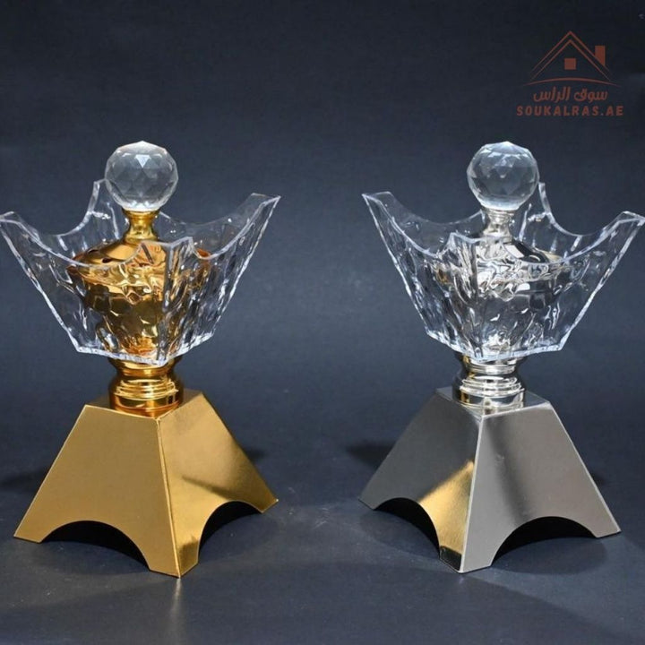 Luxury Crystal Bakhoor Burner | Gold & Silver | Elegant Acrylic Incense Holder | Home & Majlis - Souk Al Ras