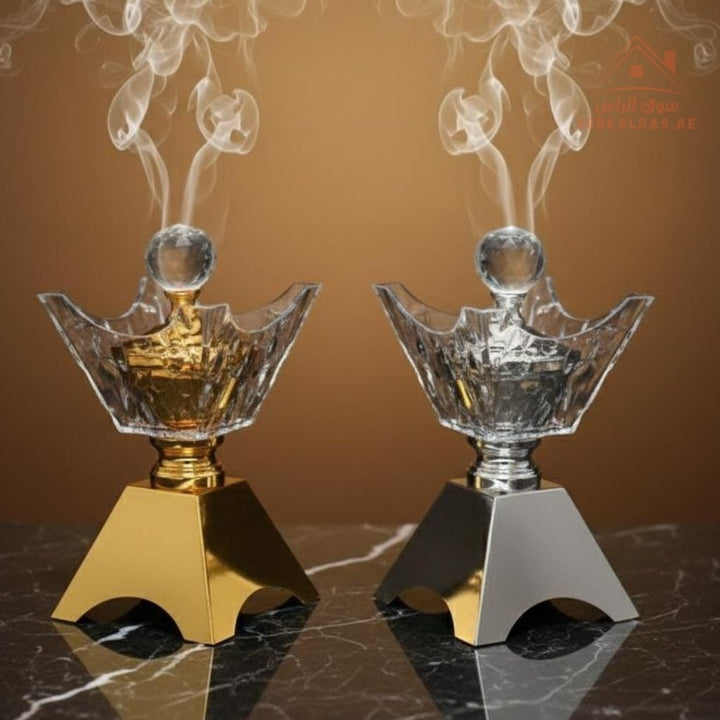 Luxury Crystal Bakhoor Burner | Gold & Silver | Elegant Acrylic Incense Holder | Home & Majlis - Souk Al Ras